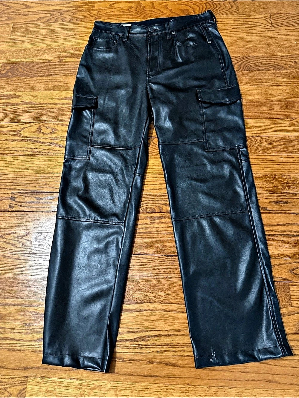 GAP Faux Leather Cargo Pants Black Waist 29